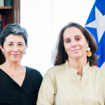 Canciller Antonia Urrejola se reúne con la directora Ejecutiva de Imagen de Chile, Rossana Dresdner